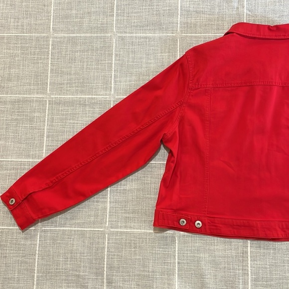 Motto Solid Red Denim Jacket Size L - Picture 12 of 12